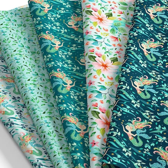 SINGER Mermaid Designed by Denise Palmer Cotton Fabric Bundle